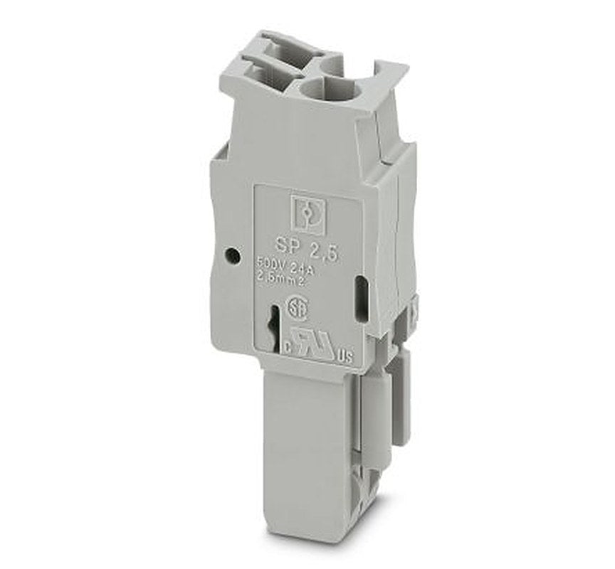 Phoenix Contact 3040261 SP 2.5/2 Series DIN Rail Terminal Block Grey, 0.08mm², 4 mm², 1-Level, Spring Cage
