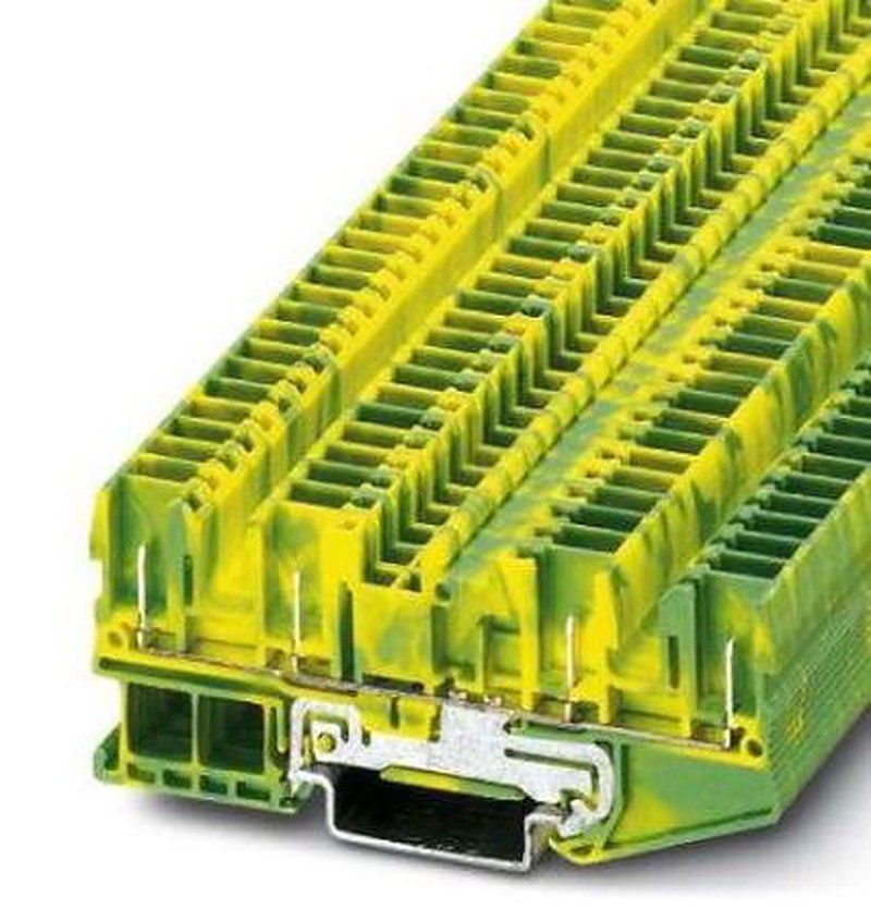 Phoenix Contact 4-Way Ground Terminal Block, 4mm², 12AWG, 28 AWG Wire, Plug-In, Polyamide Housing