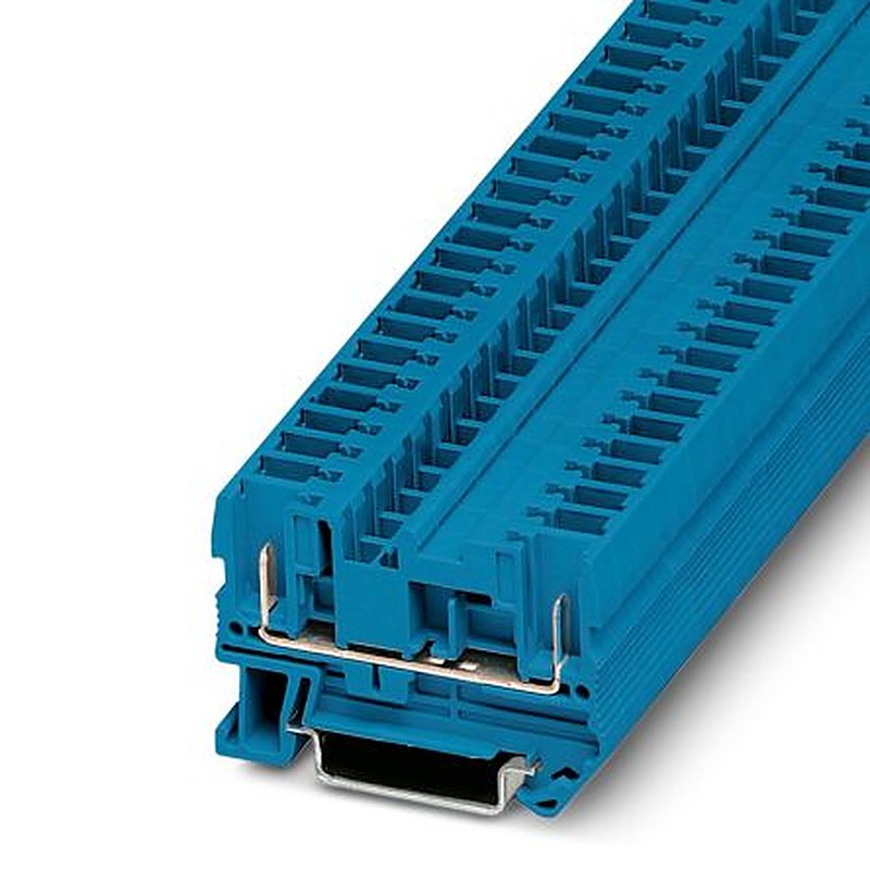 Phoenix Contact 3043789 ST 4/ 2P Series Feed Through Terminal Block Blue, 0.08mm², 6 mm², 1-Level, Plug-In