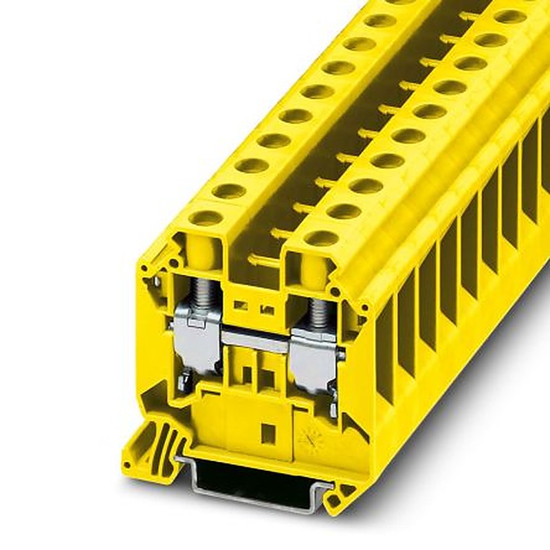 Phoenix Contact 3044198 UT 16 YE Series Feed Through Terminal Block Yellow, 1.5mm², 25 mm², 1-Level, Screw