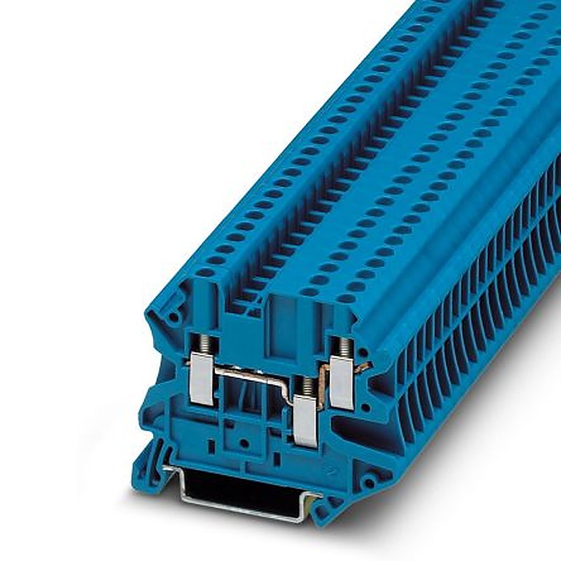 Phoenix Contact 3044526 UT 2.5-TWIN BU Series Feed Through Terminal Block Blue, 2.5mm², 1-Level, Screw