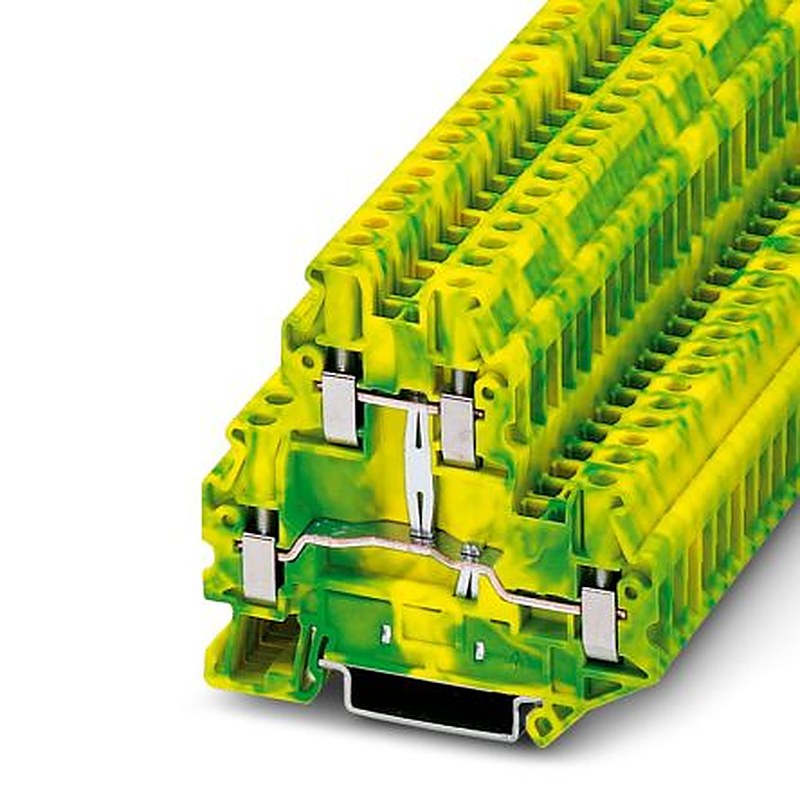 Phoenix Contact 3044759 UTTB 4-PE Series Earth Terminal Block Green, Yellow, 0.14mm², 6 mm², 2-Level Fused, Screw, IECEx