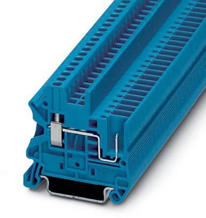 Phoenix Contact 3045020 UT 2.5/1P BU Series Feed Through Terminal Block Blue, 0.14mm², 4 mm², 1-Level, Screw
