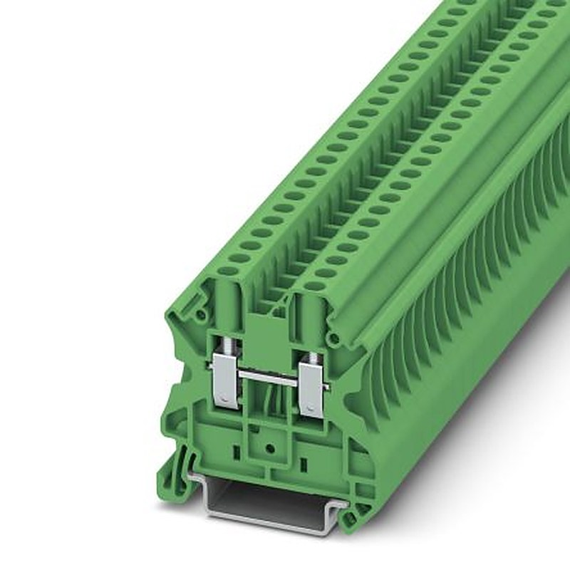Phoenix Contact 3045156 UT 4 GN Series Feed Through Terminal Block Green, 4mm², 1-Level, Screw
