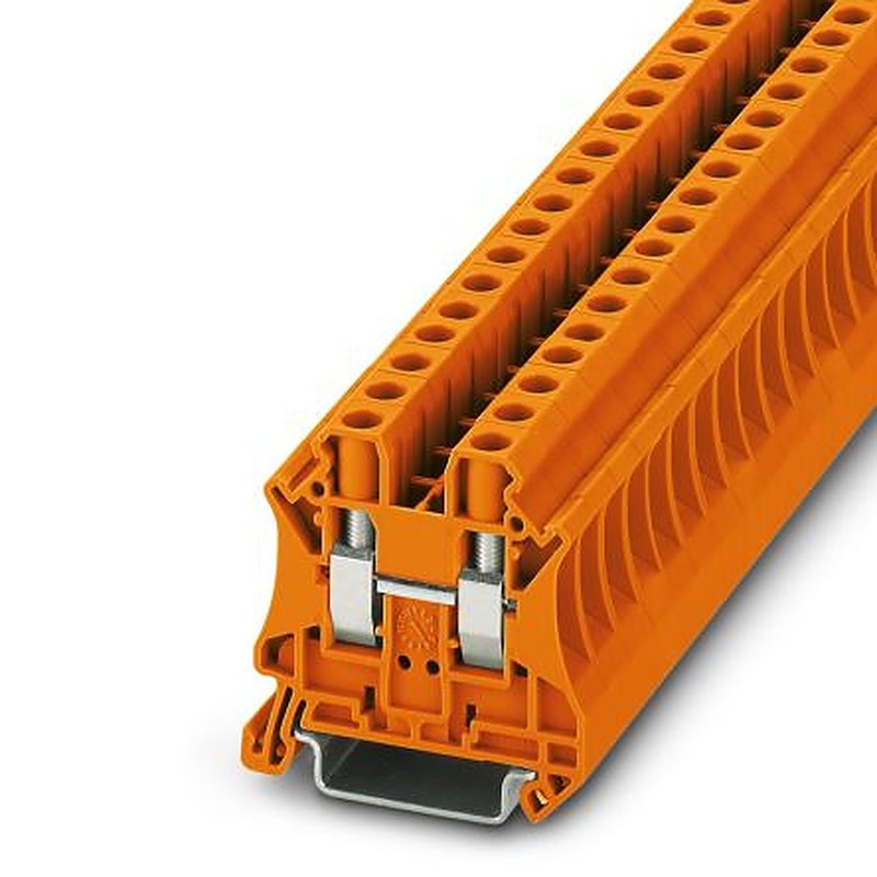 Phoenix Contact 3045169 UT 6 OG Series Feed Through Terminal Block Orange, 6mm², 1-Level, Screw