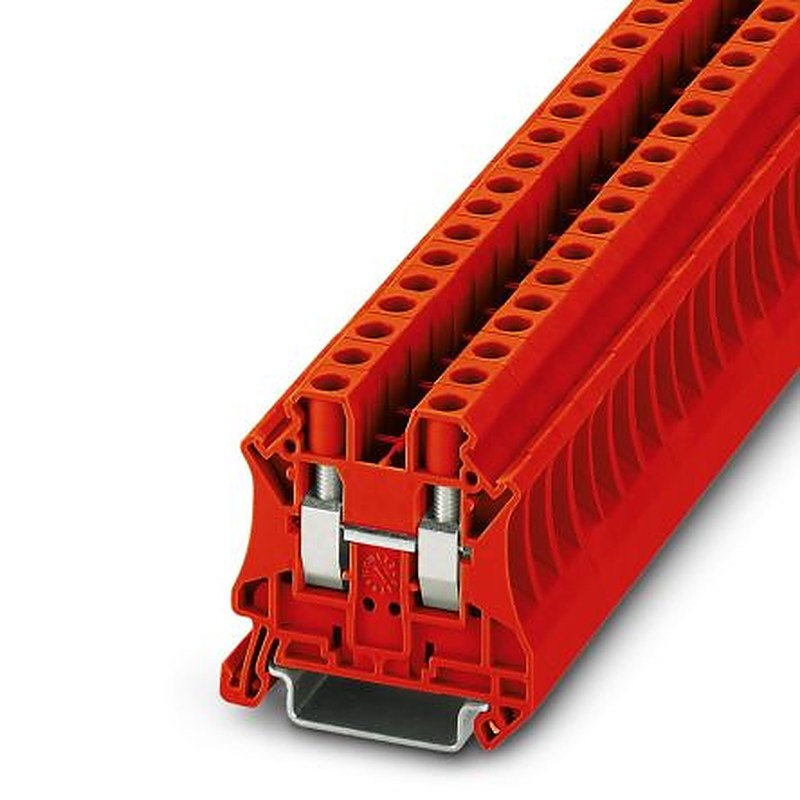 Phoenix Contact 3045185 UT 6 RD Series Feed Through Terminal Block Red, 0.2mm², 10 mm², 1-Level, Screw, IECEx KEM