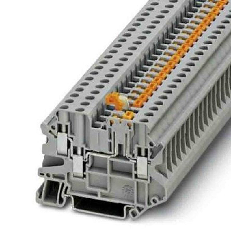 Phoenix Contact 3046003 UT Series Knife Disconnect Terminal Block Grey, 0.14mm², 6 mm², 1-Level, Screw