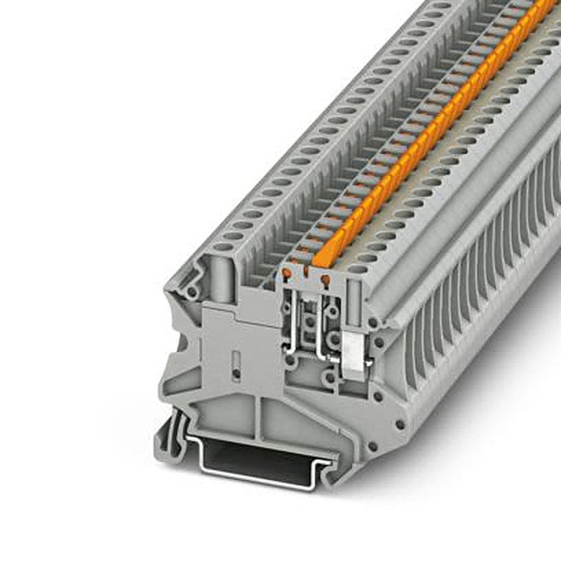Phoenix Contact 3046146 UT 4-MTL-P/P Series Knife Disconnect Terminal Block Grey, 2.5mm², 1-Level, Screw