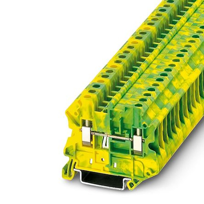 Phoenix Contact 3046223 UT 4 Series Earth Terminal Block Green, Yellow, 0.14mm², 6 mm², 1-Level, Screw, ATEX, IECEx