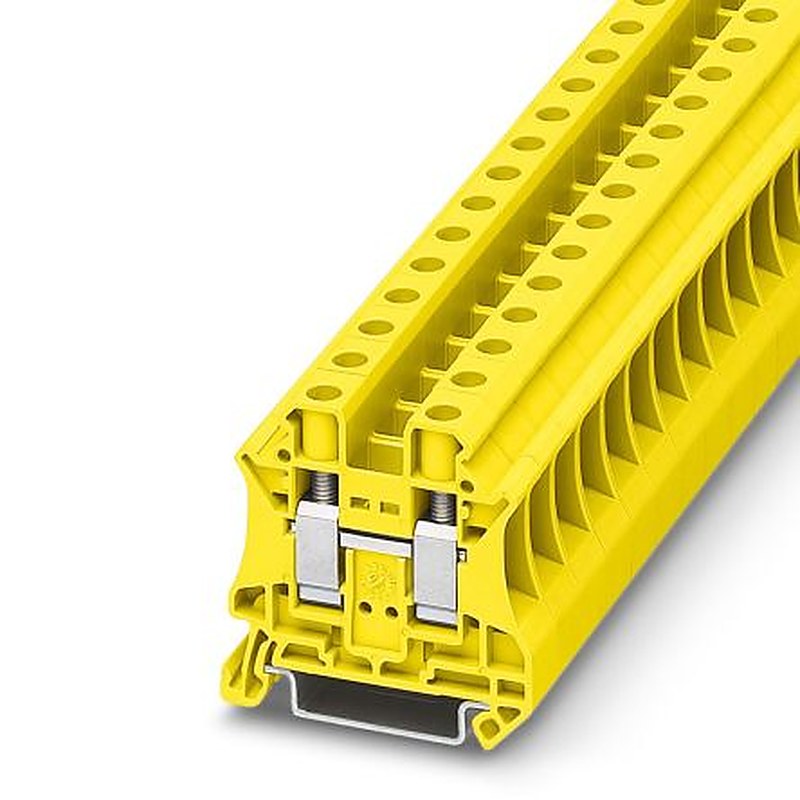 Phoenix Contact 3046294 UT 10 Series Feed Through Terminal Block Yellow, 0.5mm², 16 mm², 1-Level, Screw, IECEx/ATEX
