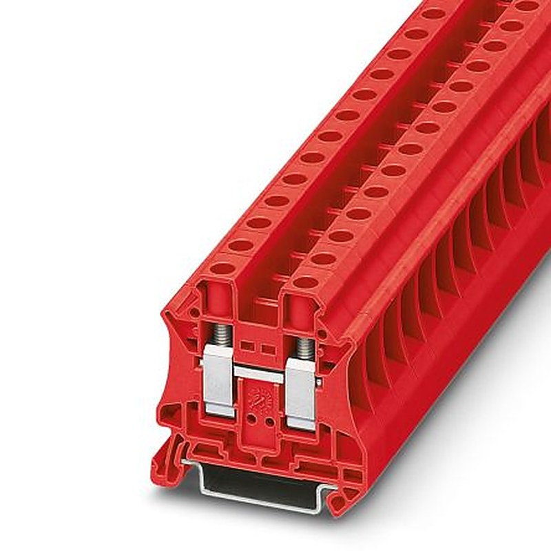 Phoenix Contact 3046304 UT 10 Series Feed Through Terminal Block Red, 0.5mm², 16 mm², 1-Level, Screw, IECEx/ATEX