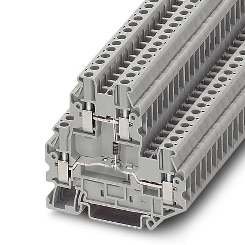 Phoenix Contact 3046663 UTTB 2.5-DIO/U-O Series Component Terminal Block Grey, 0.14mm², 4 mm², 2-Level, Screw