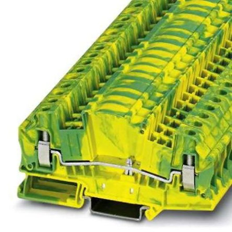 Phoenix Contact 2-Way Ground Terminal Block, 10mm², 24AWG, 8 AWG Wire, Screw, Polyamide Housing