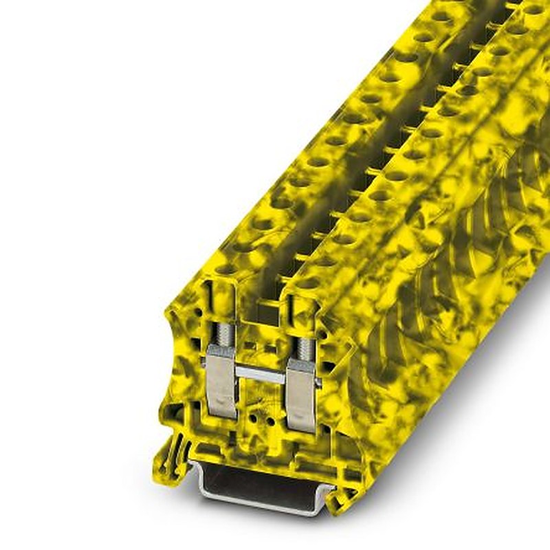 Phoenix Contact 3047660 UT 10-FE Series Feed Through Terminal Block Black, Yellow, 0.5mm², 16 mm², 1-Level, Screw