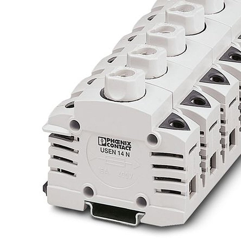 Phoenix Contact 3048357 USEN Series Fuse Modular Terminal Block Grey, 1.5mm², 35 mm², 1-Level Fused, Screw