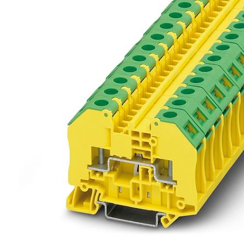 Phoenix Contact 3049411 RT 3-PE Series Earth Terminal Block Green, Yellow, 1-Level, Bolt