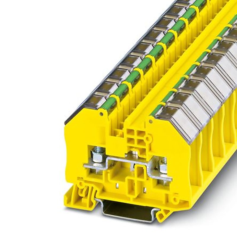 Phoenix Contact 3049974 RTO 5-PE-TC Series Earth Terminal Block Yellow, Green, 0.1mm², 6 mm², 1-Level, Bolt