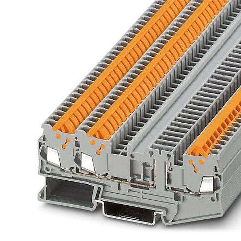 Phoenix Contact 3050413 QTC 1.5-TWIN-TG Series Disconnect Terminal Block Grey, 1.5mm², 1-Level, Quick Connect