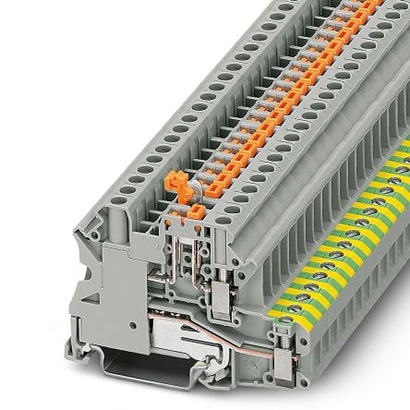 Phoenix Contact 3070011 UT 4-PE/MT Series Earth Terminal Block Grey, 0.14mm², 6 mm², 1-Level, Screw