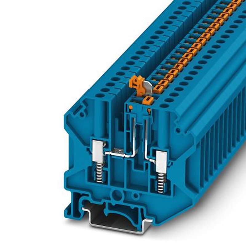 Phoenix Contact 3070305 USST 4-MT BU Series Knife Disconnect Terminal Block Blue, 4mm², 1-Level, Screw