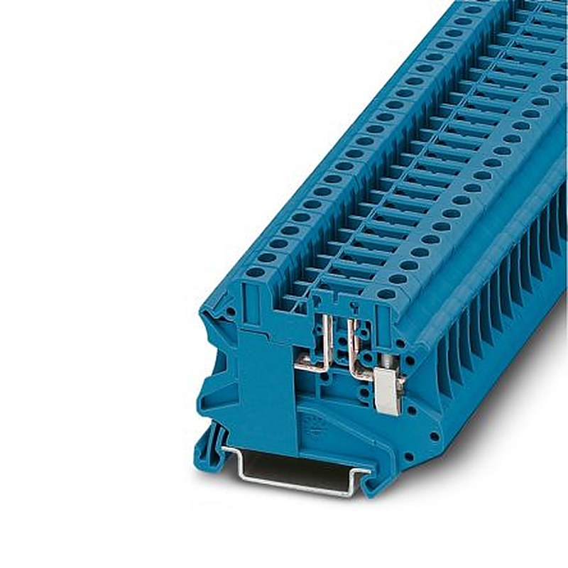 Phoenix Contact 3073296 UT 4-TG-P/P BU Series Disconnect Terminal Block Blue, 0.14mm², 6 mm², 1-Level, Screw