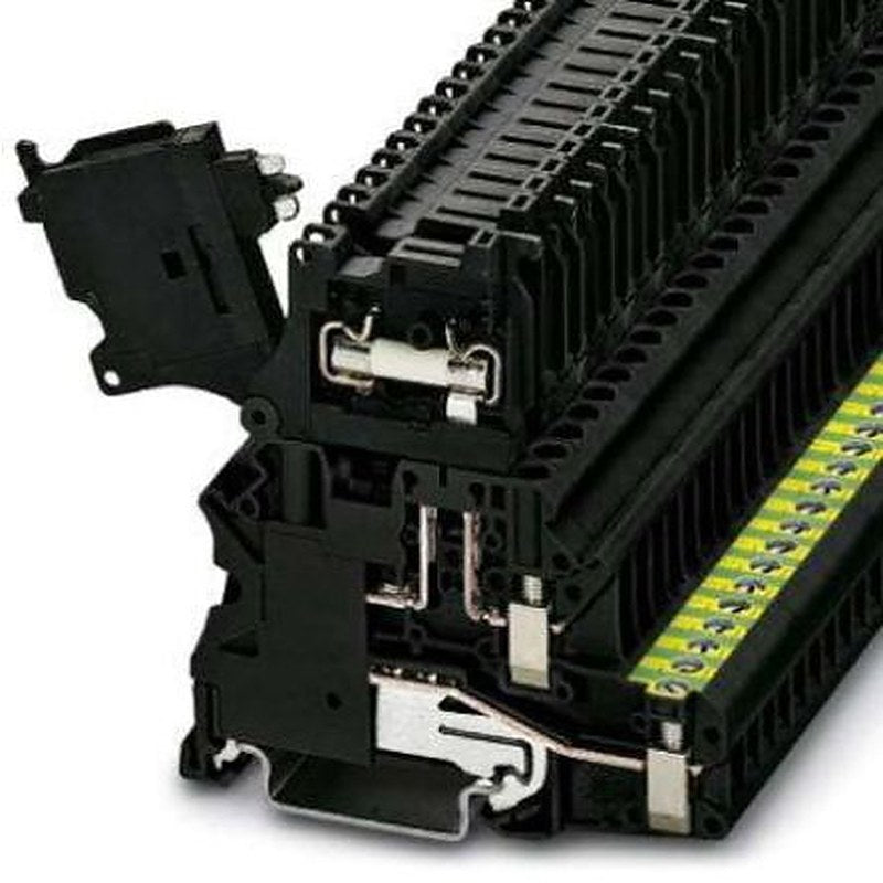 Phoenix Contact 3073995 UT Series Fuse Modular Terminal Block Black, 0.14mm², 4 mm², 1-Level Fused, Screw, IECEx, ATEX