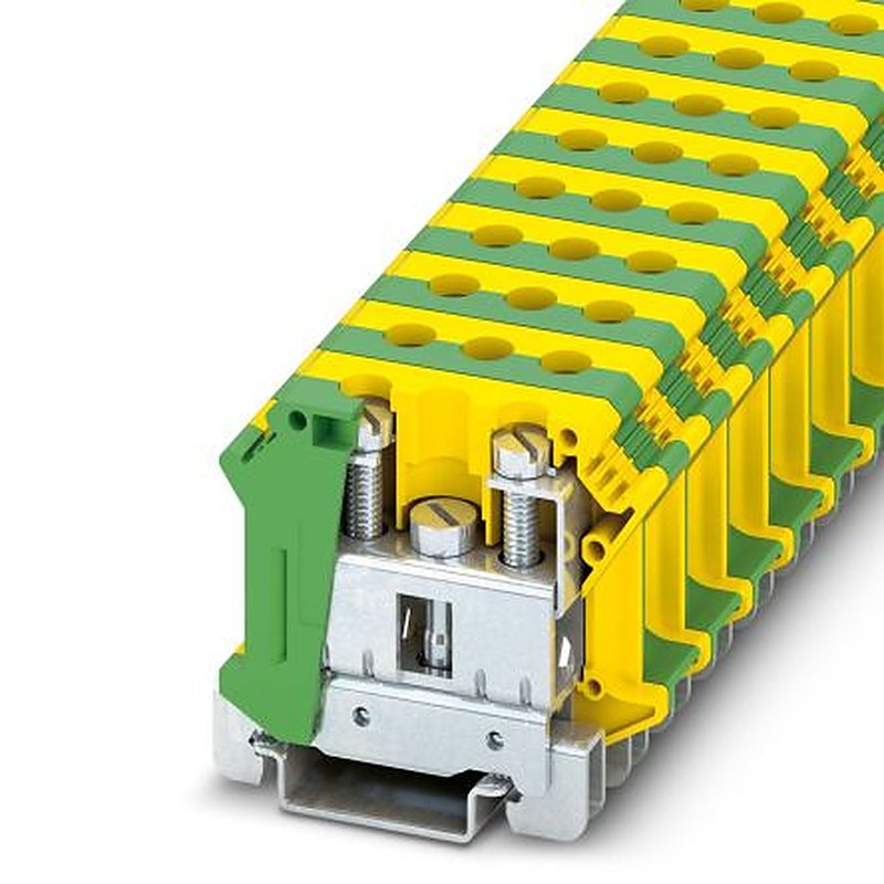 Phoenix Contact 3074091 UTI 35-PE Series Earth Terminal Block Green, Yellow, 0.75mm², 35 mm², 1-Level, Screw