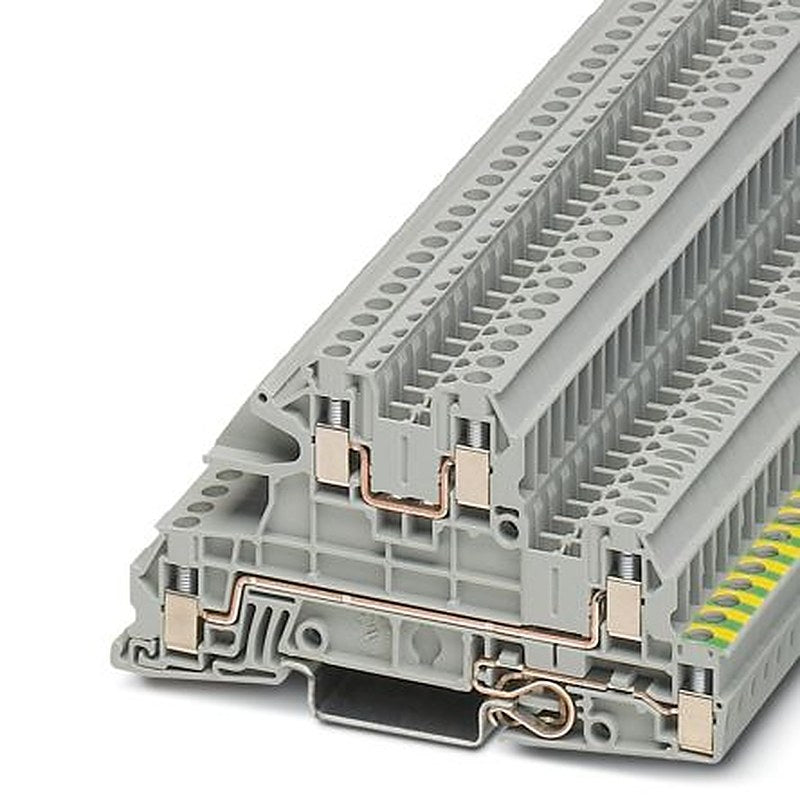 Phoenix Contact 3076029 UTI 2.5-PE/L/L Series Earth Terminal Block Grey, 0.2mm², 4 mm², 3-Level, Screw