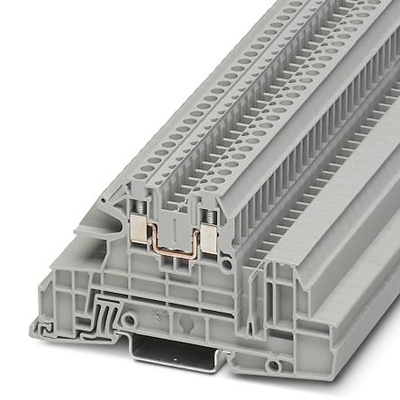 Phoenix Contact 3076034 UTI 2.5-L Series DIN Rail Terminal Block Grey, 0.2mm², 4 mm², 3-Level, Screw