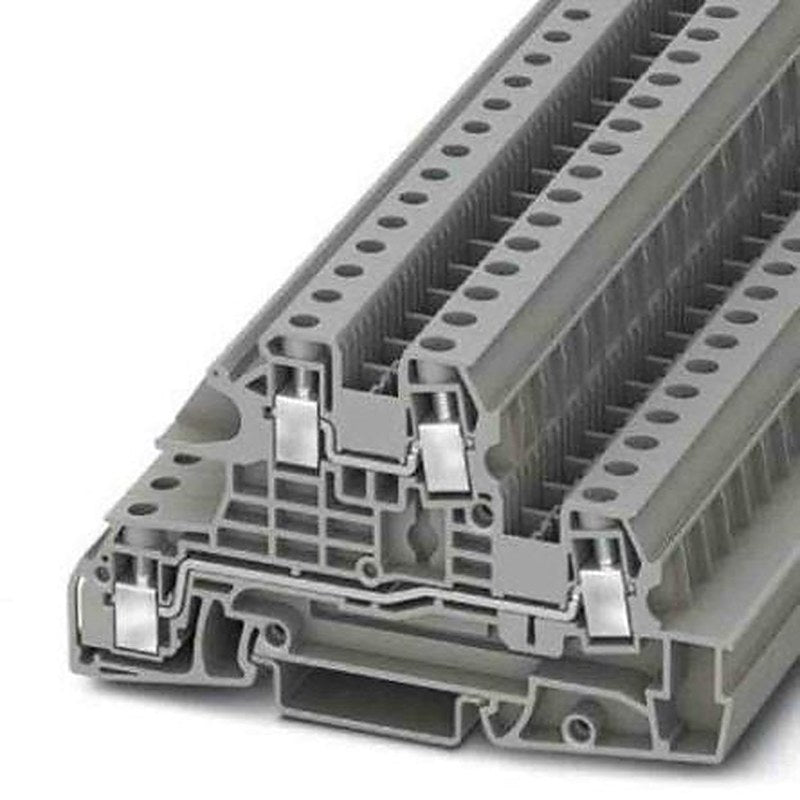 Phoenix Contact 3076042 UTI Series DIN Rail Terminal Block Grey, 0.2mm², 10 mm², 3-Level, Screw