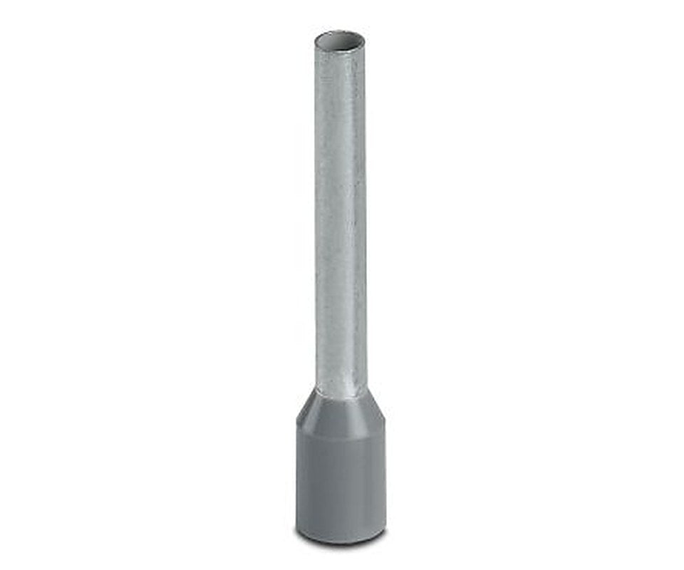 Phoenix Contact, AI2.5 -18 GY Insulated Crimp Bootlace Ferrule, 18 mm Pin Length, 2.3 mm Pin Diameter, Grey to 14 AWG