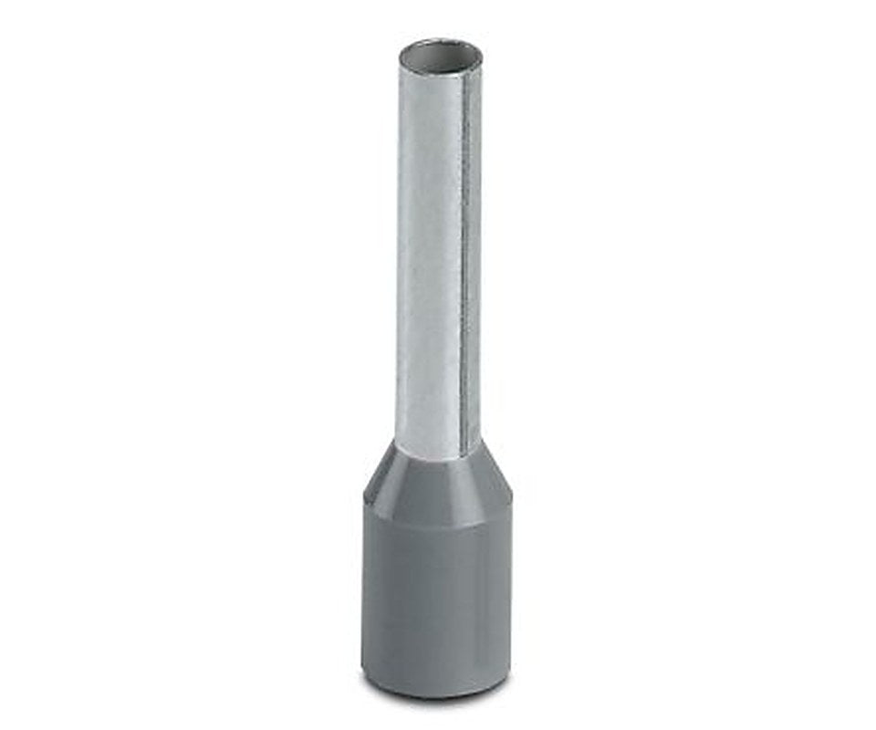 Phoenix Contact, AI 2.5 -12 GY Insulated Bootlace Ferrule Kit, 12 mm Pin Length, 2.3 mm Pin Diameter, Grey to 14 AWG