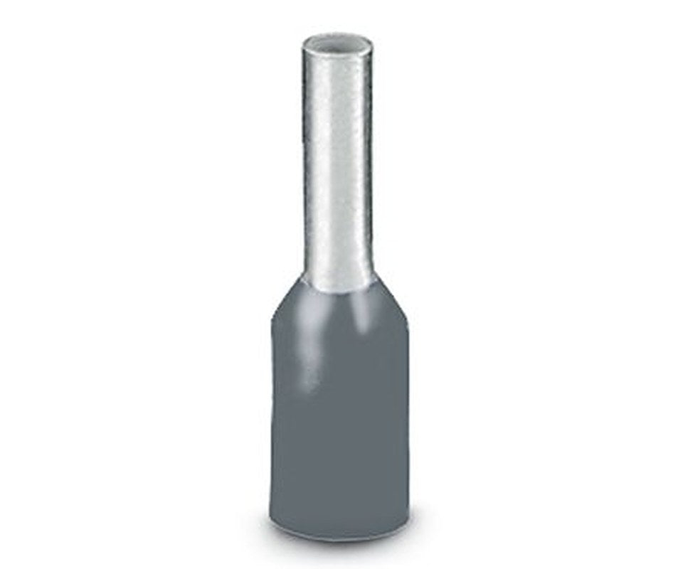 Phoenix Contact, AI0.75- 8 GY Insulated Bootlace Ferrule Kit, 8 mm Pin Length, 1.3 mm Pin Diameter, Grey to 18 AWG Wire