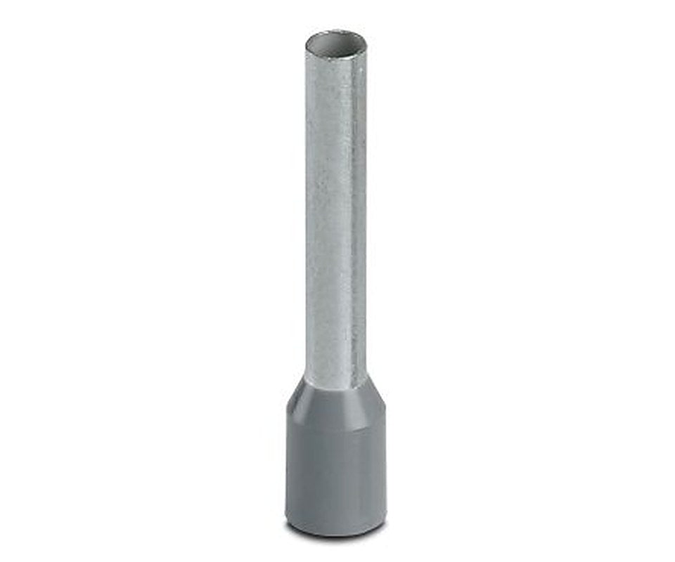 Phoenix Contact, AI4 -18 GY Insulated Crimp Bootlace Ferrule, 18 mm Pin Length, 2.9 mm Pin Diameter, Grey to 12 AWG Wire