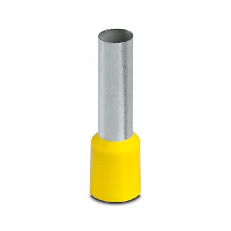 Phoenix Contact, AI25 -22 YE Insulated Ferrule, 22 mm Pin Length, 7.3 mm Pin Diameter, Yellow to 4 AWG Wire Size