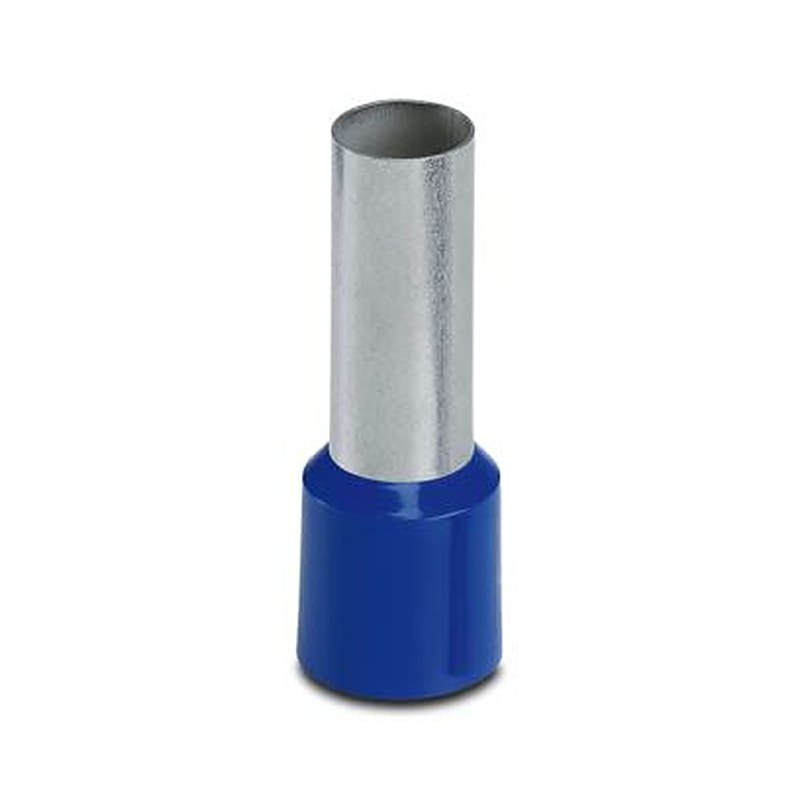 Phoenix Contact, AI 50 -25 BU Insulated Ferrule, 25 mm Pin Length, 10.3 mm Pin Diameter, Blue to 1 AWG Wire Size