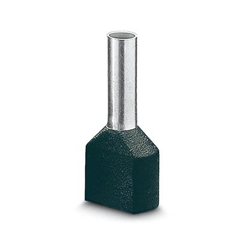 Phoenix Contact Insulated Ferrule, 12 mm Pin Length, 2.3 mm Pin Diameter, Black to 16 AWG Wire Size