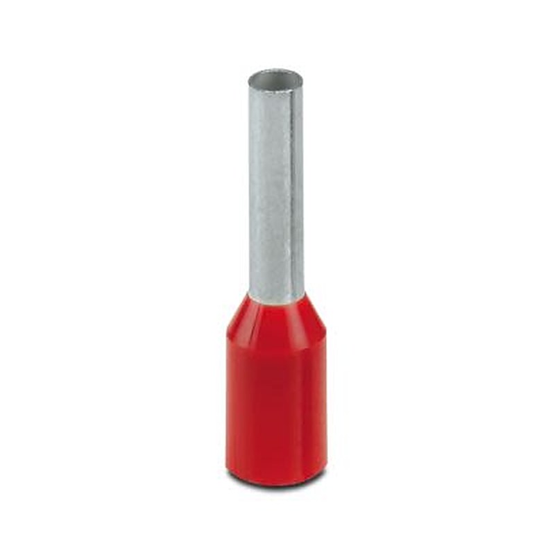 Phoenix Contact Insulated Ferrule, 8 mm Pin Length, 1.7 mm Pin Diameter, Red to 16 AWG Wire Size