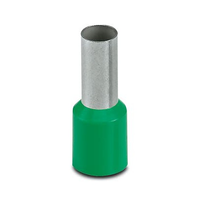 Phoenix Contact, AI 16-12 GN Insulated Ferrule, 12 mm Pin Length, 5.8 mm Pin Diameter, Green to 6 AWG Wire Size