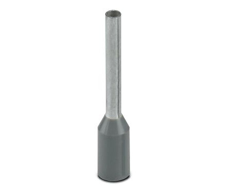 Phoenix Contact, AI0.75-10 GY Insulated Crimp Bootlace Ferrule, 10 mm Pin Length, 1.3 mm Pin Diameter, Grey to 18 AWG