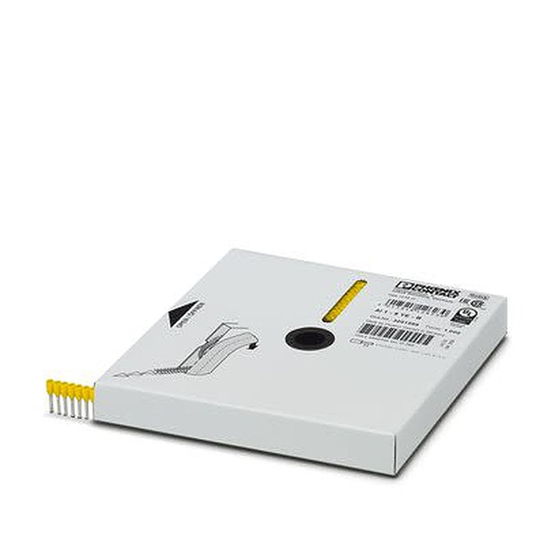 Phoenix Contact, AI 1 - 8 YE-B Insulated Ferrule, 8 mm Pin Length, Yellow to 18 AWG Wire Size