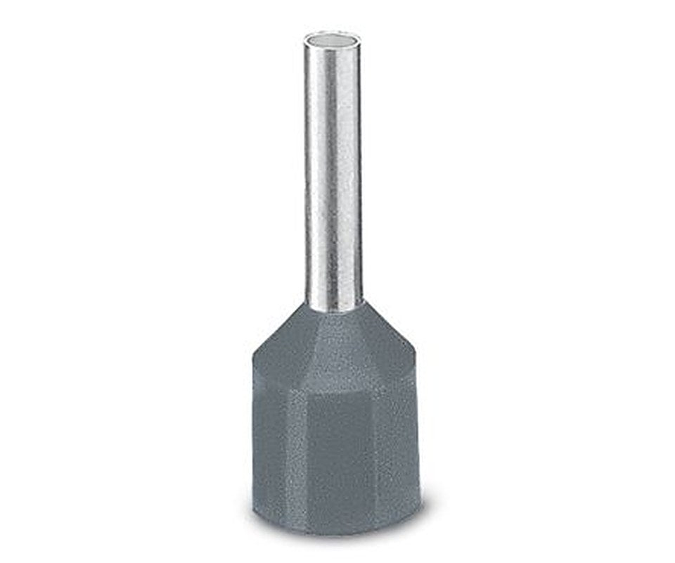 Phoenix Contact, AI-XL 4 -10 GY 3201932 Insulated Ferrule, 19.5 mm Pin Length, 2.9 mm Pin Diameter, Grey to 12 AWG Wire