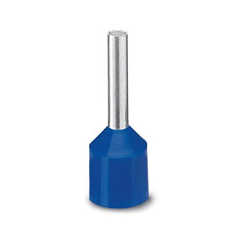 Phoenix Contact Insulated Ferrule, 12 mm Pin Length, 2.3 mm Pin Diameter, Blue to 14 AWG Wire Size