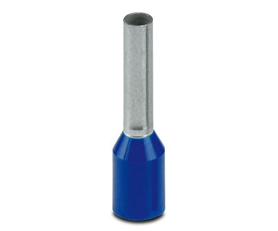 Phoenix Contact Insulated Ferrule, 17 mm Pin Length, 2.3 mm Pin Diameter, Blue to 14 AWG Wire Size