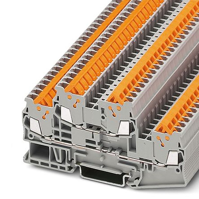 Phoenix Contact 3205116 QTTCB 1.5 Series Double Level Terminal Block Grey, 0.25mm², 1.5 mm², 2-Level, Quick Connect,