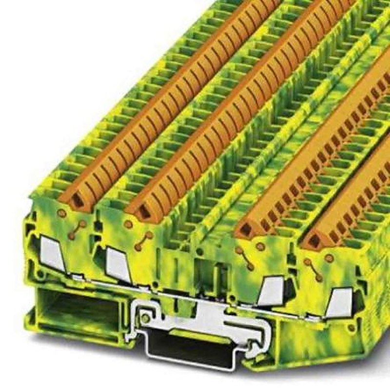 Phoenix Contact 4-Way Earth Terminal Block, 2.5mm², 14AWG, 20 AWG Wire, Quick Connect, Polyamide Housing