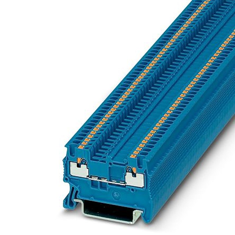 Phoenix Contact 3208126 PT Series Feed Through Terminal Block Blue, 1.5mm², 1-Level, Push-in, IECEx/ATEX