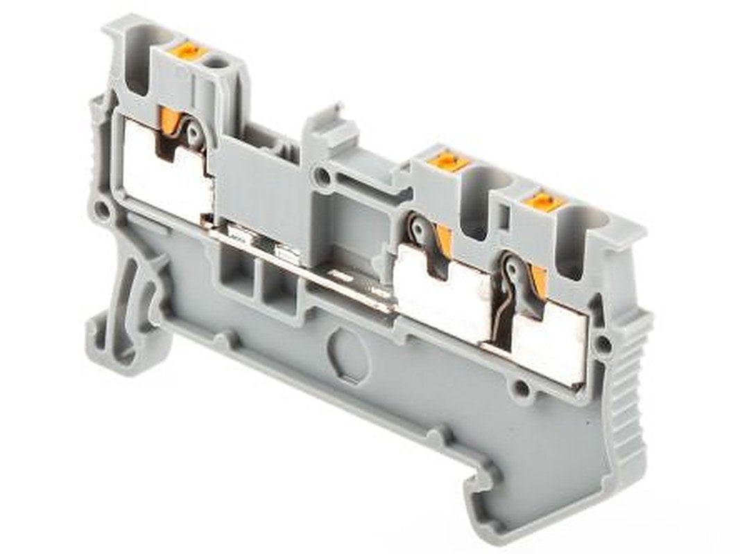 Phoenix Contact 3208155 PT 1.5/S-TWIN Series Feed Through Terminal Block Grey, 0.14mm², 1.5 mm², 1-Level, Push-in, ATEX