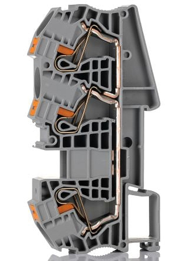 Phoenix Contact 3208760 PT 16 Clipline Series Feed Through Terminal Block Grey, 0.5mm², 25 mm², 1-Level, Push-in