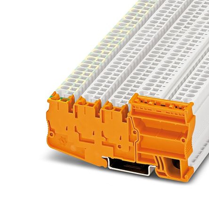 Phoenix Contact 5-Way DIN Rail Earth Terminal Block, 0.08mm², 4 mm², 12AWG, 28 AWG Wire, Spring Cage, Polyamide Housing